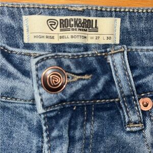 Rock & Roll Cowgirl Jeans; 27x30 high waisted bell bottom